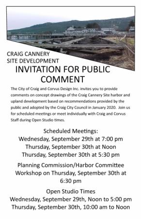 craig cannery site concept design meeting times